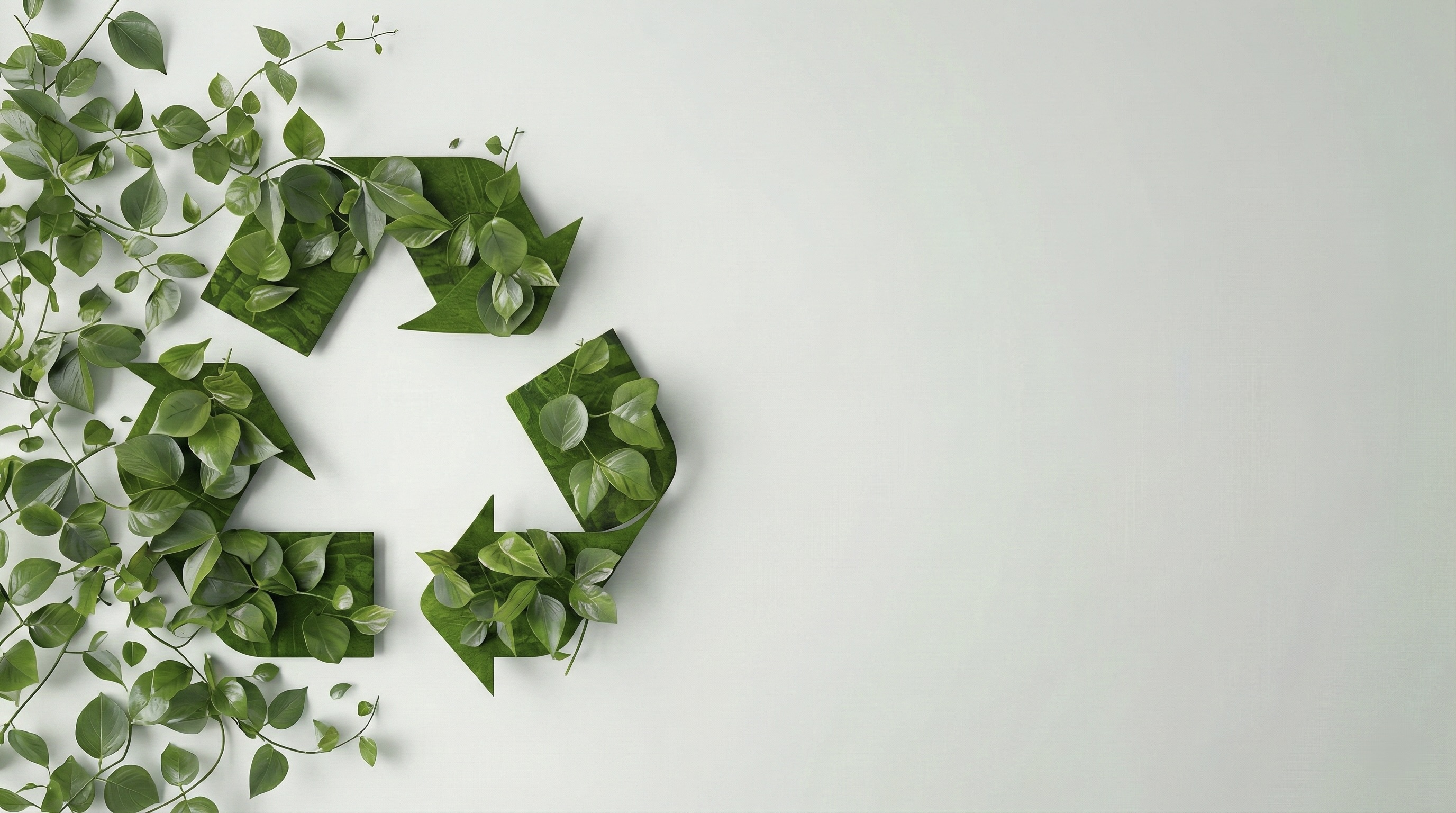 Задній фон зі знаком переробки, який зроблений з листя